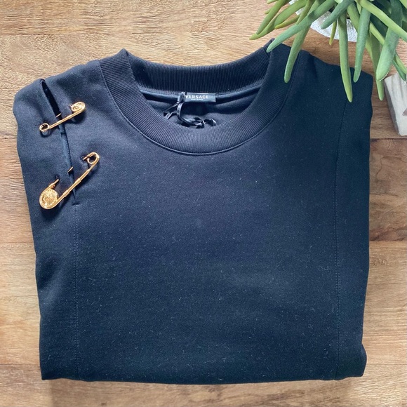 VERSACE Safety Pin Sweatshirt NWT Size 46 - Picture 1 of 14
